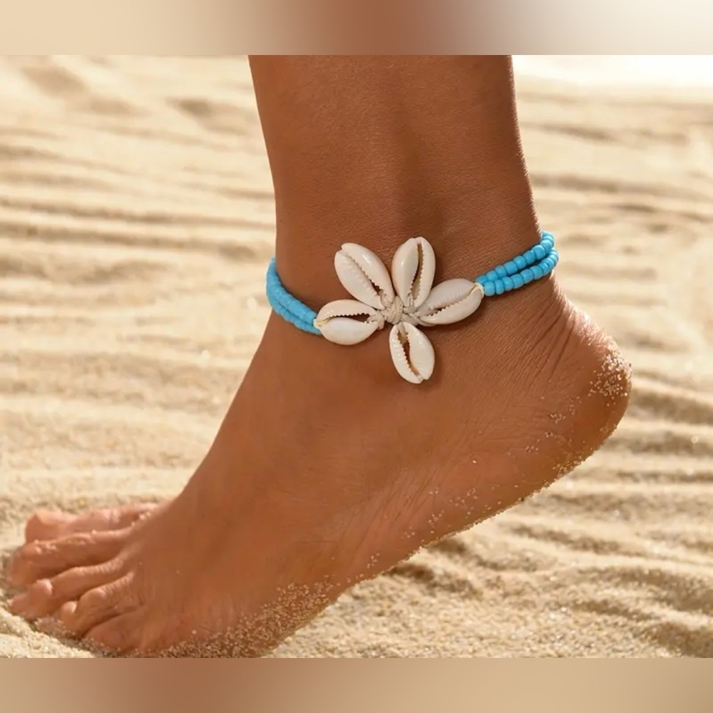 Boho Beach Style Shell & Beaded  Anklet